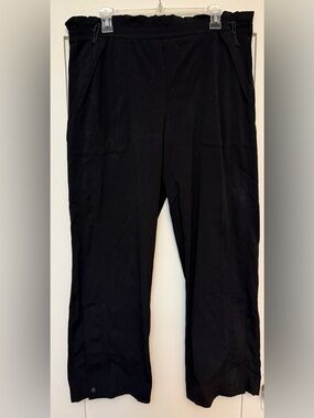 Athleta Black Tech Fabric Casual Paper Bag Waist Pants - S 16.